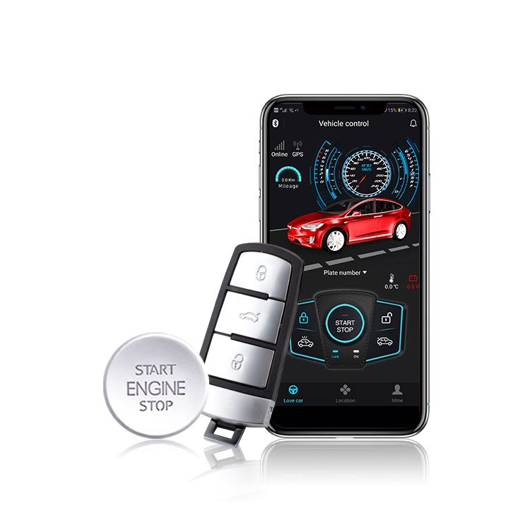 Good Selling PKE Remote Starter Stop Engine Kit Smart Car Alarm Control with Keyless Entry Push Button Mobile Phone APP Control